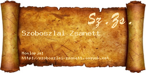 Szoboszlai Zsanett névjegykártya