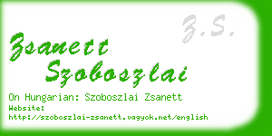 zsanett szoboszlai business card